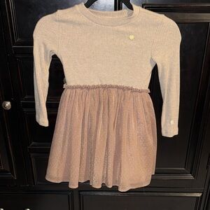 Elegant Cream and Gold Kids Dress